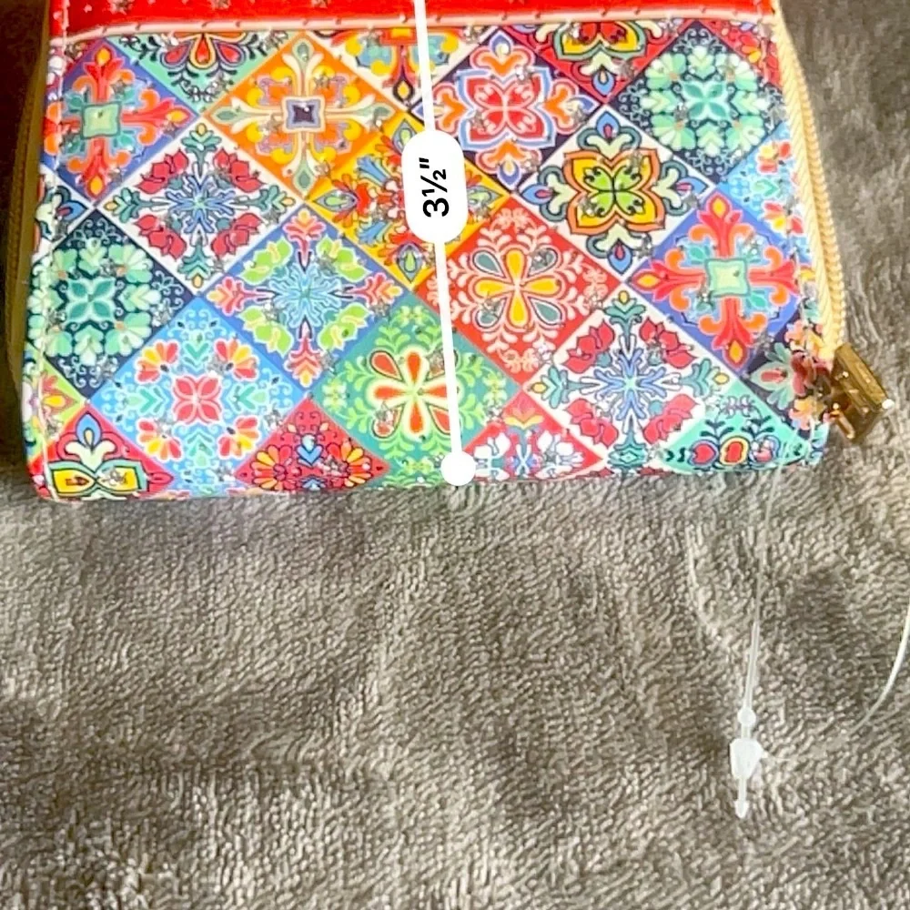 Vibrant Red and Blue‎ Quilted Wallet